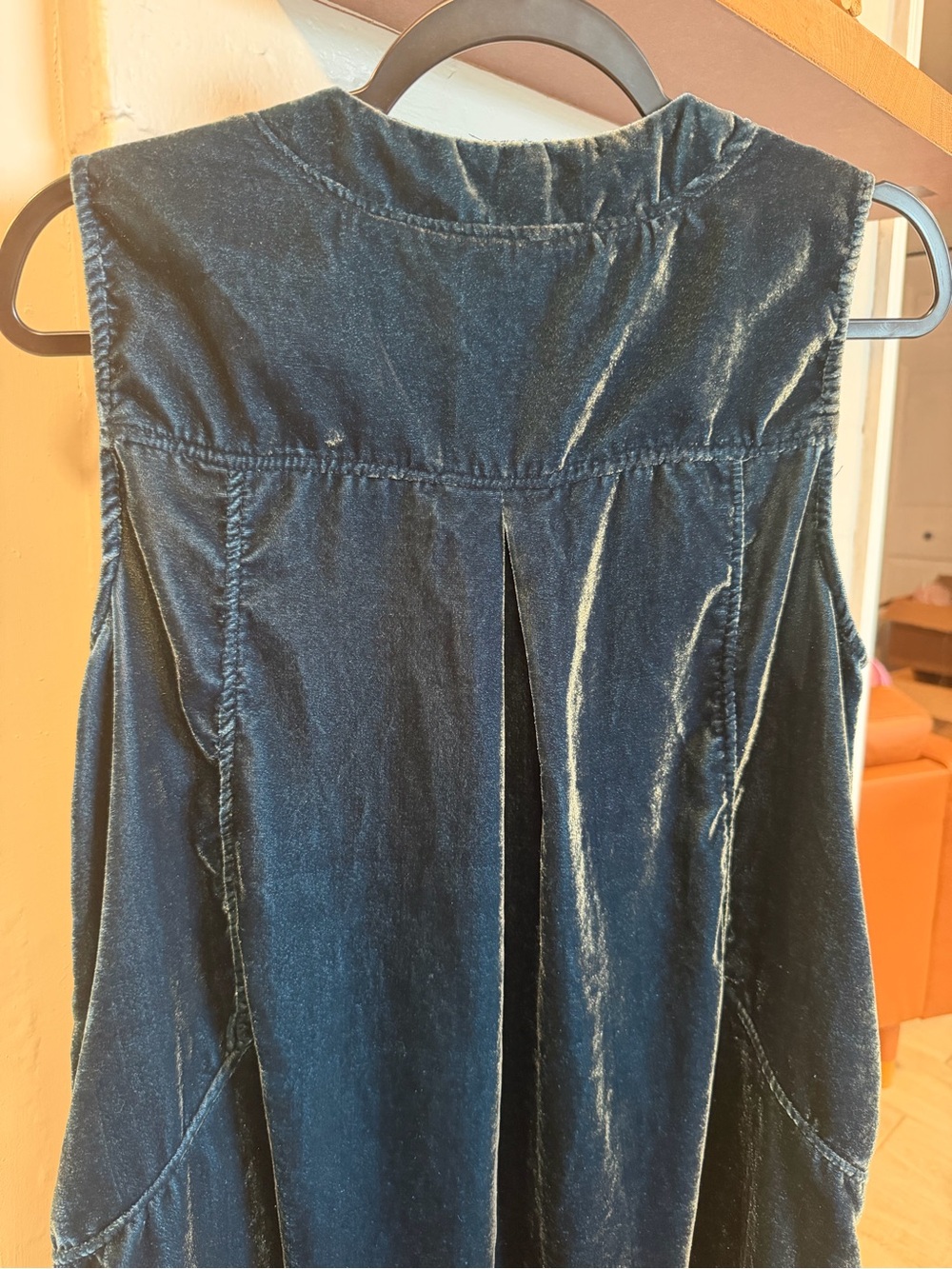 April Cornell Teal Textured Dress with Gold Hanger Loop - Picture 8 of 12